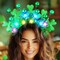 Light Up St Patricks Day Headband LED Shamrock Headpiece Green Ball Hair Band Parade Costume Headwear Irish Day Hair Accessories for Women and Girls
